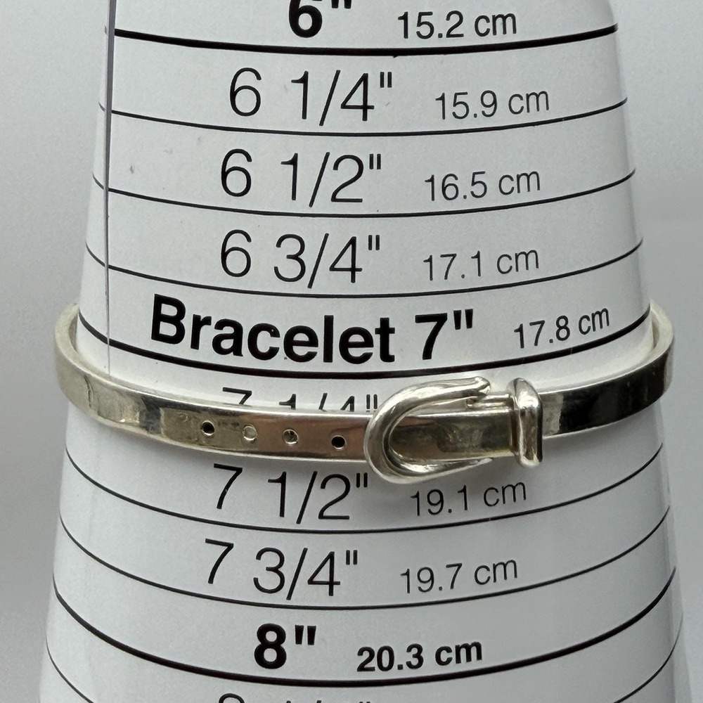 VTG Taxco Mexico Sterling Silver Hinged Belt Buckle Bangle Bracelet Adjustable - Picture 6 of 9